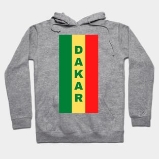 Dakar City in Senegalese Flag Colors Vertical Hoodie